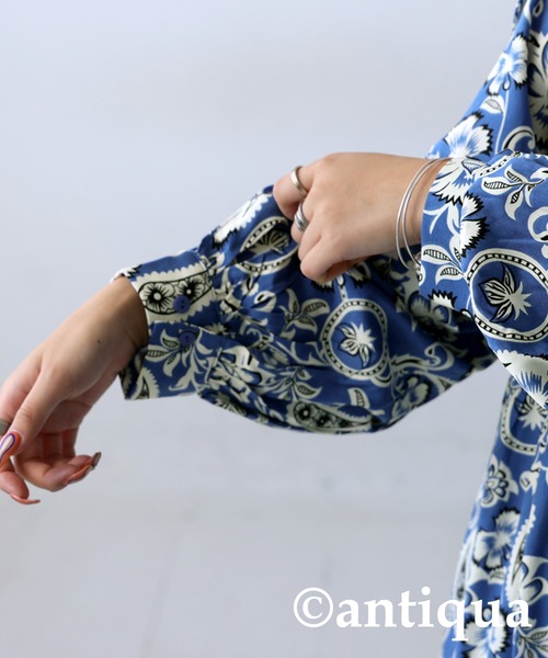 antiqua（アンティカ）の「ペイズリー花柄ワンピース（ワンピース・レディース・ブラック/ブルー・ONESIZE）」の8枚目の写真