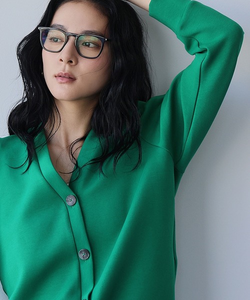 elborn 韓国ブランド　新品　カーディガン セール】《新色追加》ショルダーギャザーVネックカーディガン