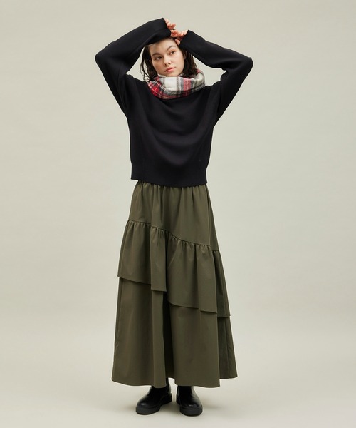 ROPE' PICNIC（ロペピクニック）の「アシンメトリーボリュームティアードスカート（スカート・レディース・カーキ/ブラック・38）」の16枚目の写真