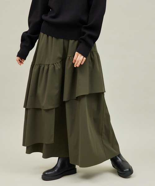 ROPE' PICNIC（ロペピクニック）の「アシンメトリーボリュームティアードスカート（スカート・レディース・カーキ/ブラック・38）」の19枚目の写真
