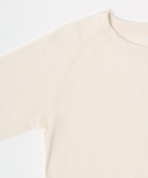 HANES(ヘインズ)の「Hanes(ヘインズ)ワッフル ラグランクルーネックロンT レディース/長袖Tシャツ/パックT/サーマルロンT(Tシャツ/カットソー・レディース・オフホワイト/ネイビー/ブラック/グレー・FREE)」の15枚目の写真