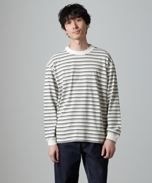 Anti Soaked(R)  ランダムボーダークルーネックTシャツ 長袖