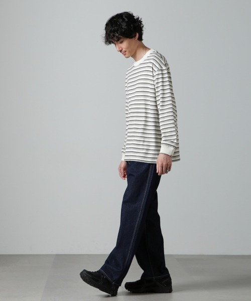 【セール】Anti Soaked(R) ランダムボーダークルーネックTシャツ 長袖（Tシャツ/カットソー）｜nano･universe（ナノユニバース）