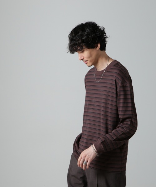 【セール】Anti Soaked(R) ランダムボーダークルーネックTシャツ 長袖（Tシャツ/カットソー）｜nano･universe（ナノユニバース）