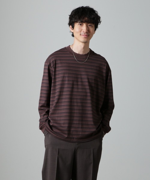 【セール】Anti Soaked(R) ランダムボーダークルーネックTシャツ 長袖（Tシャツ/カットソー）｜nano･universe（ナノユニバース）