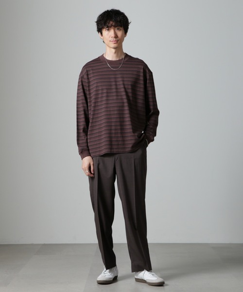 【セール】Anti Soaked(R) ランダムボーダークルーネックTシャツ 長袖（Tシャツ/カットソー）｜nano･universe（ナノユニバース）