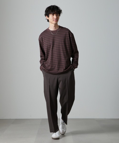 【セール】Anti Soaked(R) ランダムボーダークルーネックTシャツ 長袖（Tシャツ/カットソー）｜nano･universe（ナノユニバース）