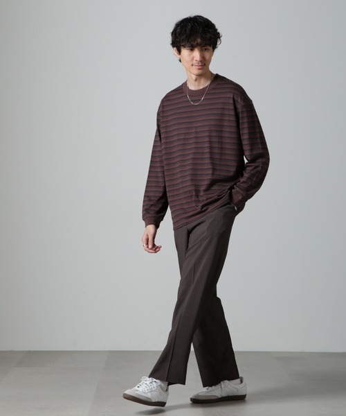 【セール】Anti Soaked(R) ランダムボーダークルーネックTシャツ 長袖（Tシャツ/カットソー）｜nano･universe（ナノユニバース）