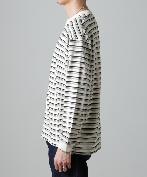 【セール】Anti Soaked(R) ランダムボーダークルーネックTシャツ 長袖（Tシャツ/カットソー）｜nano･universe（ナノユニバース）