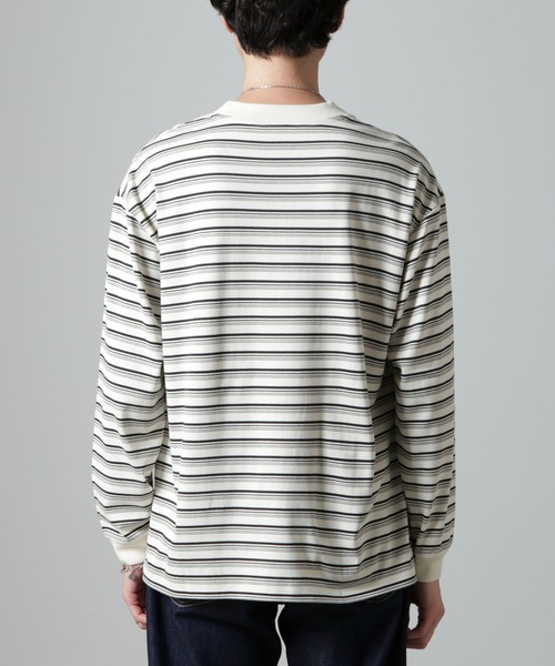 【セール】Anti Soaked(R) ランダムボーダークルーネックTシャツ 長袖（Tシャツ/カットソー）｜nano･universe（ナノユニバース）