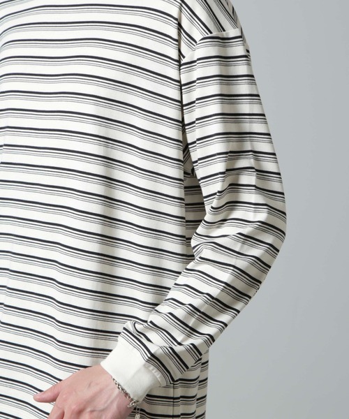 【セール】Anti Soaked(R) ランダムボーダークルーネックTシャツ 長袖（Tシャツ/カットソー）｜nano･universe（ナノユニバース）