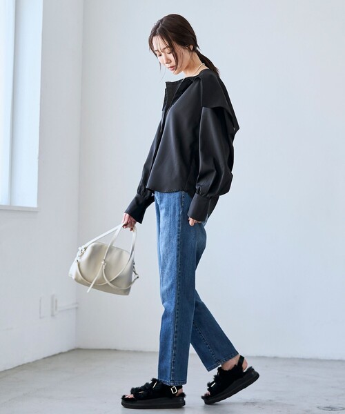 RONEL（ロネル）の「【RONEL】セーラーカラーブラウス（シャツ/ブラウス・レディース・ブラック/ネイビー/オフホワイト・S/M）」の8枚目の写真