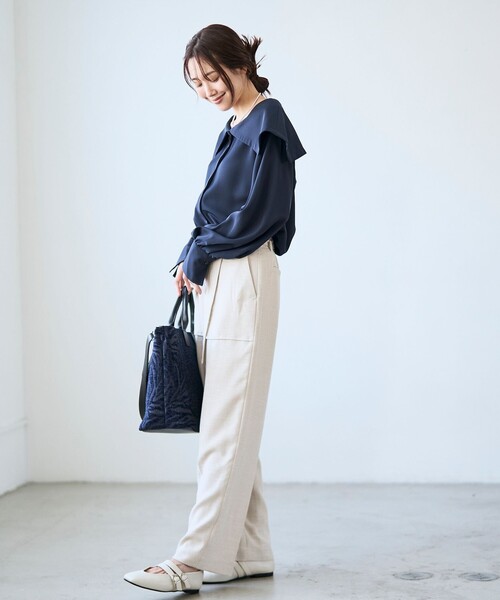 RONEL（ロネル）の「【RONEL】セーラーカラーブラウス（シャツ/ブラウス・レディース・ブラック/ネイビー/オフホワイト・S/M）」の13枚目の写真