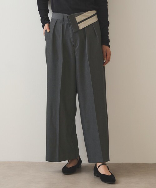 OPAQUE.CLIP(オペークドットクリップ)の「◆マーベルトデザイン タックワイドパンツ【洗濯機洗い可】(その他パンツ・レディース・チャコールグレー/ブラック・40/38/36)」の12枚目の写真