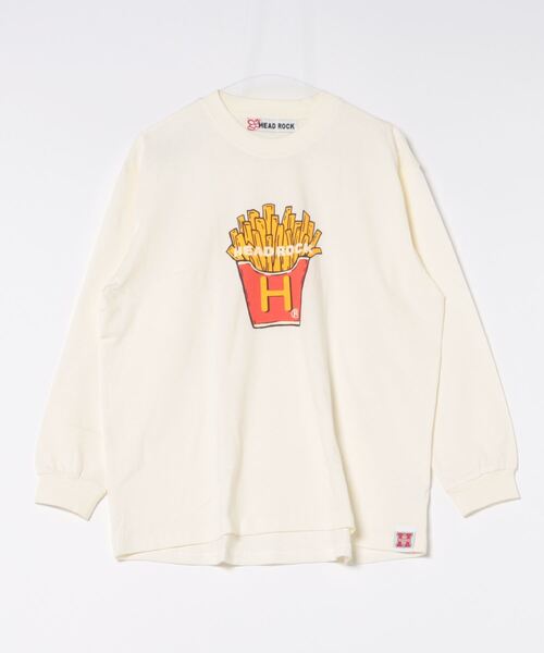 HEAD ROCK(ヘッドロック)の「HEADROCK/ヘッドロック 長袖オーバーサイズTシャツ(大人)(Tシャツ/カットソー・レディース・オフホワイト/杢グレー/スミクロ・160cm/170cm/180cm)」の2枚目の写真