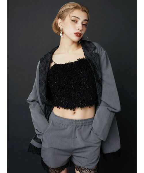 EVRIS（エヴリス）の「レースドッキングショートパンツ【セットアップ着用可能】（その他パンツ・レディース・グレー/ブルー・FREE）」の13枚目の写真