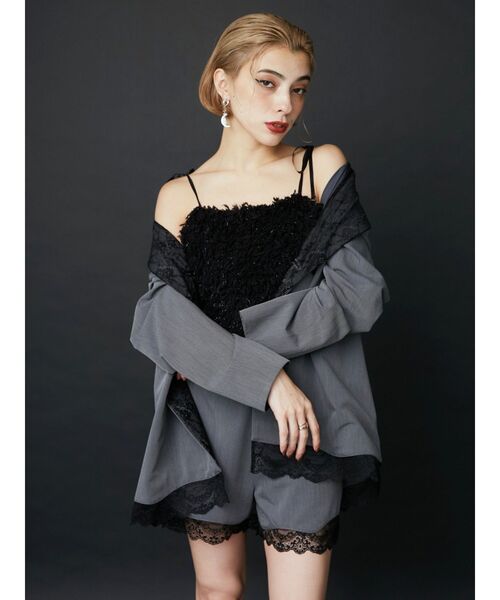 EVRIS（エヴリス）の「レースドッキングショートパンツ【セットアップ着用可能】（その他パンツ・レディース・グレー/ブルー・FREE）」の14枚目の写真