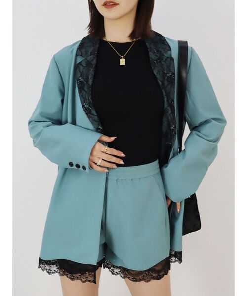 EVRIS（エヴリス）の「レースドッキングショートパンツ【セットアップ着用可能】（その他パンツ・レディース・グレー/ブルー・FREE）」の21枚目の写真