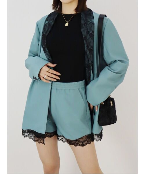 EVRIS（エヴリス）の「レースドッキングショートパンツ【セットアップ着用可能】（その他パンツ・レディース・グレー/ブルー・FREE）」の22枚目の写真