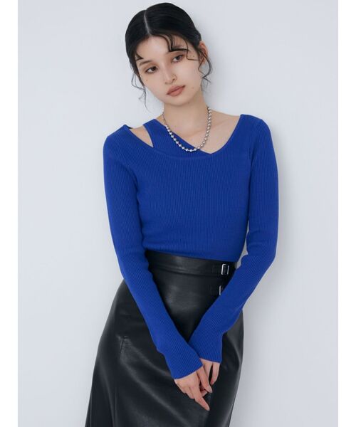 MURUA（ムルーア）の「レイヤードハイゲージニット（ニット/セーター・レディース・ブラック/アイボリー/ブルー・FREE）」の11枚目の写真