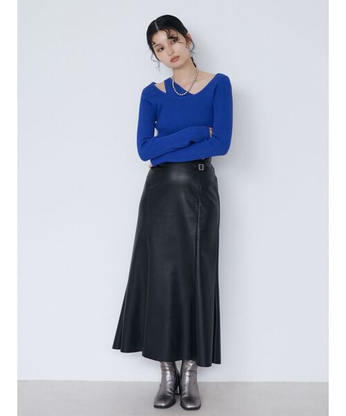 MURUA（ムルーア）の「レイヤードハイゲージニット（ニット/セーター・レディース・ブラック/アイボリー/ブルー・FREE）」の12枚目の写真