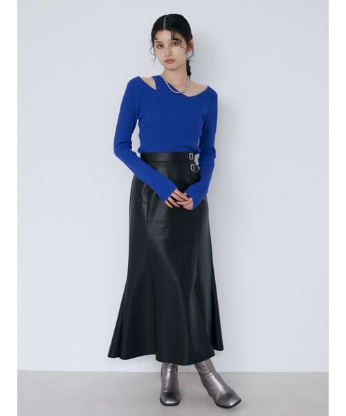 MURUA（ムルーア）の「レイヤードハイゲージニット（ニット/セーター・レディース・ブラック/アイボリー/ブルー・FREE）」の13枚目の写真