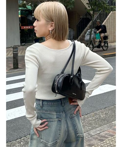 MURUA（ムルーア）の「レイヤードハイゲージニット（ニット/セーター・レディース・ブラック/アイボリー/ブルー・FREE）」の15枚目の写真