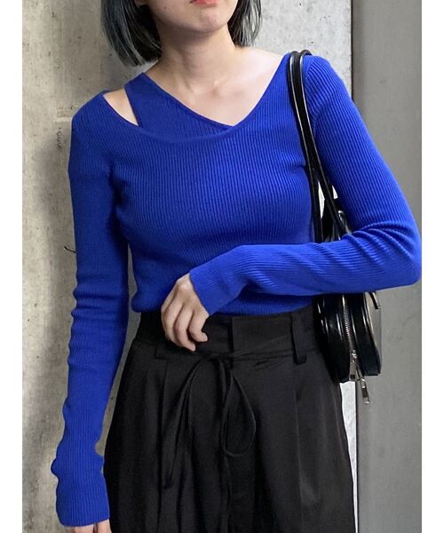 MURUA（ムルーア）の「レイヤードハイゲージニット（ニット/セーター・レディース・ブラック/アイボリー/ブルー・FREE）」の18枚目の写真