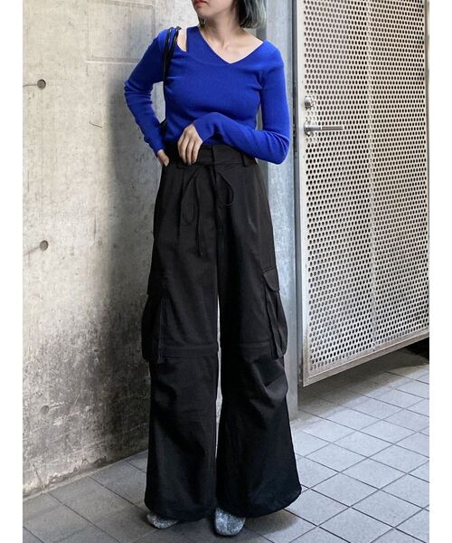 MURUA（ムルーア）の「レイヤードハイゲージニット（ニット/セーター・レディース・ブラック/アイボリー/ブルー・FREE）」の20枚目の写真