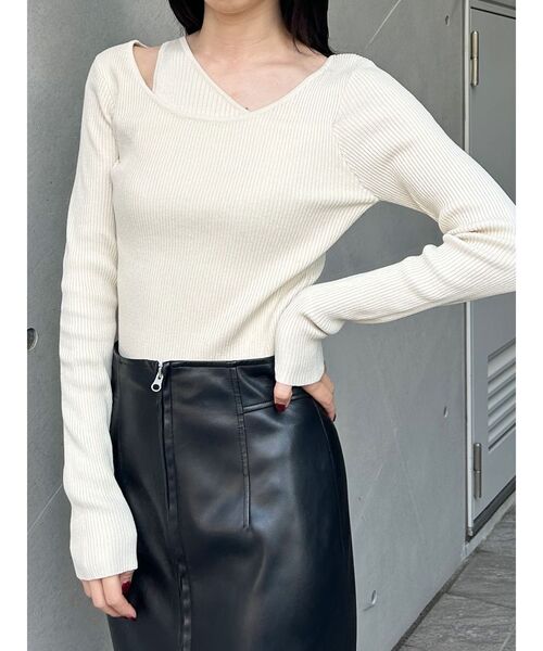 MURUA（ムルーア）の「レイヤードハイゲージニット（ニット/セーター・レディース・ブラック/アイボリー/ブルー・FREE）」の22枚目の写真