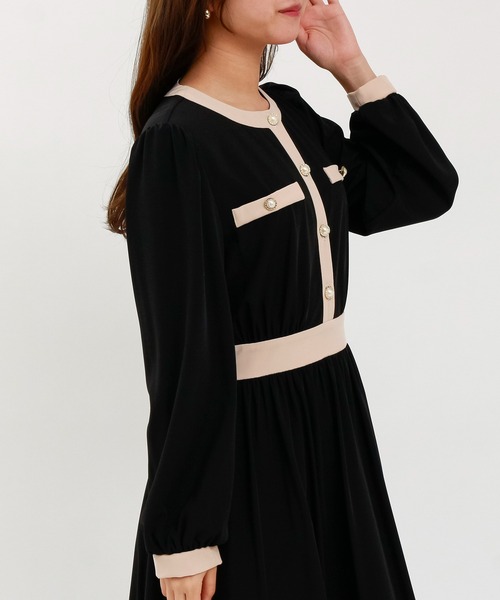 ASTORIA ODIER（アストリアオディール）の「配色デザインワンピース（ワンピース・レディース・ベージュ/ネイビー/ブラック/その他/ブルー・MEDIUM/LARGE）」の15枚目の写真