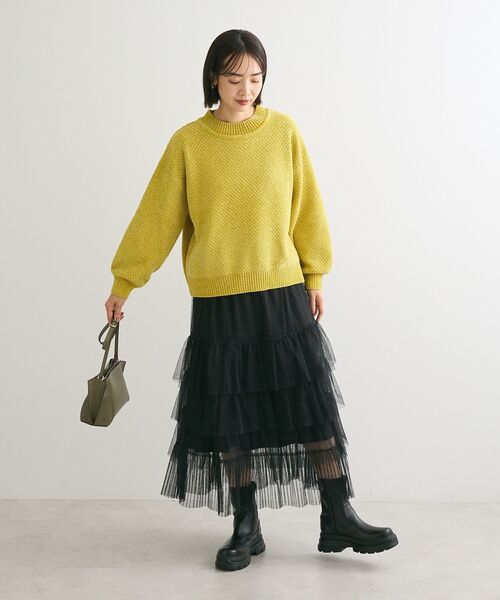 Green　Parks（グリーンパークス）の「2wayチュールティアードフリルスカート(ペチ付き)（スカート・レディース・アイボリー/ブラック/グレー・FREE）」の11枚目の写真