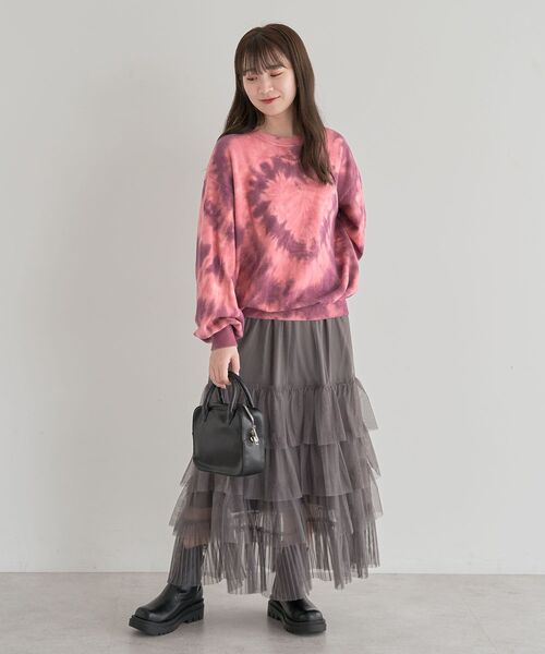 Green　Parks（グリーンパークス）の「2wayチュールティアードフリルスカート(ペチ付き)（スカート・レディース・アイボリー/ブラック/グレー・FREE）」の17枚目の写真