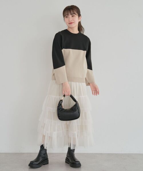 Green　Parks（グリーンパークス）の「2wayチュールティアードフリルスカート(ペチ付き)（スカート・レディース・アイボリー/ブラック/グレー・FREE）」の19枚目の写真