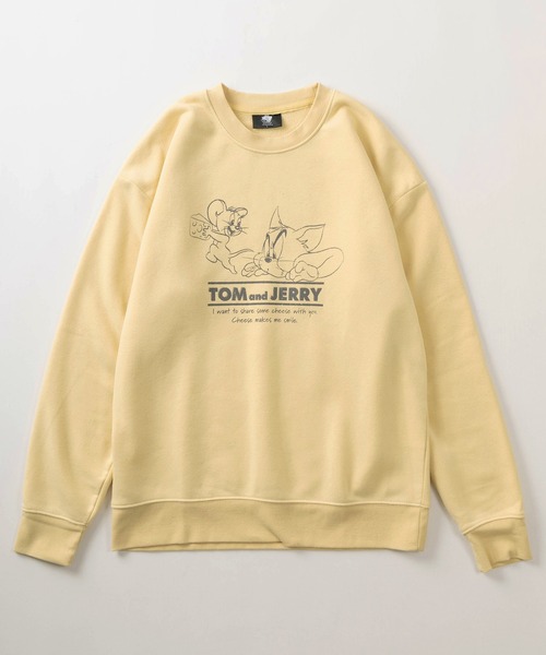 Tom&Jerry(トムアンドジェリー)の「【TOM&JERRY/トムとジェリー】キャラクターイラスト ヴィンテージライクプリント&刺繍デザイン ビッグシルエット クルーネックスウェット/3Type(スウェット・レディース・ブラック/グレイッシュベージュ/ライトイエロー/チャコールグレー/オートミール/スミクロ・M/L/XL)」の7枚目の写真