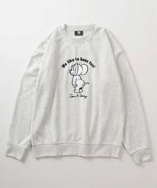 Tom&Jerry(トムアンドジェリー)の「【TOM&JERRY/トムとジェリー】キャラクターイラスト ヴィンテージライクプリント&刺繍デザイン ビッグシルエット クルーネックスウェット/3Type(スウェット・レディース・ブラック/グレイッシュベージュ/ライトイエロー/チャコールグレー/オートミール/スミクロ・M/L/XL)」の19枚目の写真