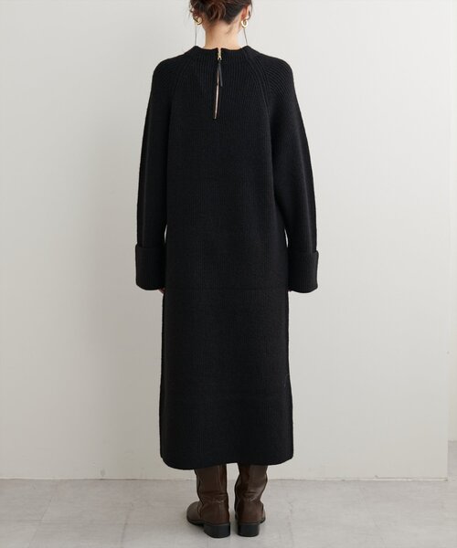 セール】ZIP付き畦ニットワンピース（ワンピース）｜natural couture