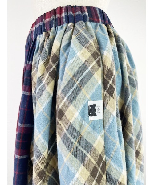 Rydia（リディア）の「ネルチェックロングスカート（スカート・レディース・ブルー/ネイビー・M）」の6枚目の写真