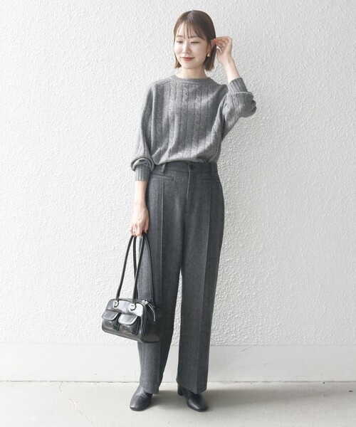 セール】SHIPS any:〈手洗い可能〉ヘリンボーン ストレート タック