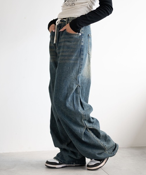 dispark（ディスパーク）の「DISPARK/ドロストコードフレアデニム（デニムパンツ・レディース・インディゴブルー/ブラック・SMALL/MEDIUM）」の10枚目の写真