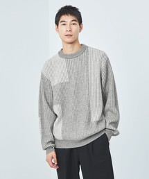 green label relaxing | ヨリモク ブロック ジャカード クルーネック ニット(ニット/セーター)