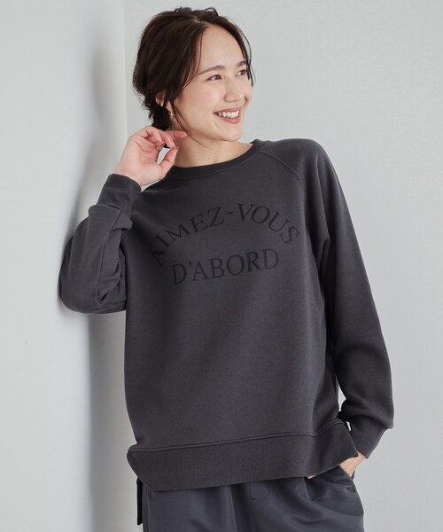 SHOO・LA・RUE（シューラルー）の「◆【洗える/S-LL】プリントラグランスウェット（スウェット・レディース・ダークグレー/グレー/オフホワイト/ブラウン系・01/02/03/04）」の3枚目の写真