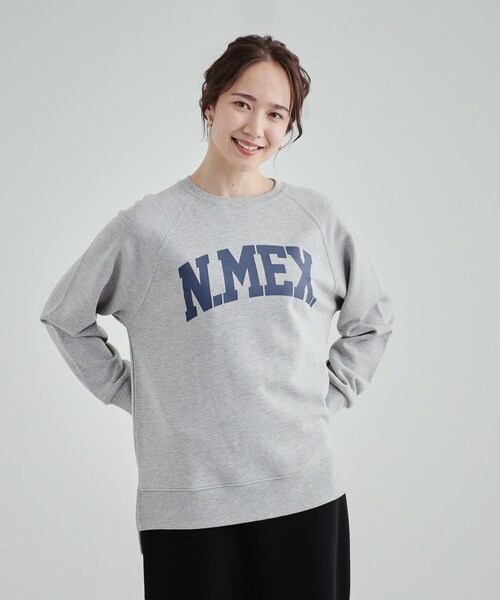 SHOO・LA・RUE（シューラルー）の「◆【洗える/S-LL】プリントラグランスウェット（スウェット・レディース・ダークグレー/グレー/オフホワイト/ブラウン系・01/02/03/04）」の5枚目の写真