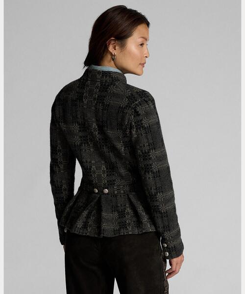 RRL（ダブル アール エル）の「ウールカシミヤ ジャカード セーター ジャケット（カバーオール・レディース・ブラック系1・3/2/1）」の7枚目の写真