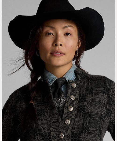 RRL（ダブル アール エル）の「ウールカシミヤ ジャカード セーター ジャケット（カバーオール・レディース・ブラック系1・3/2/1）」の6枚目の写真