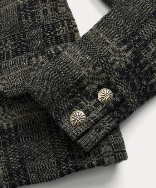 RRL（ダブル アール エル）の「ウールカシミヤ ジャカード セーター ジャケット（カバーオール・レディース・ブラック系1・3/2/1）」の5枚目の写真