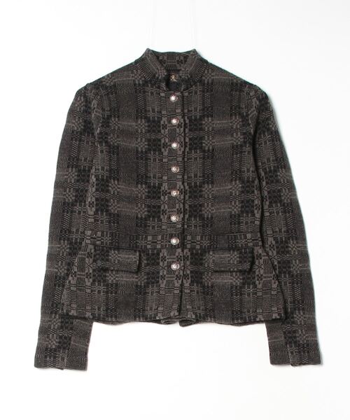 RRL（ダブル アール エル）の「ウールカシミヤ ジャカード セーター ジャケット（カバーオール・レディース・ブラック系1・3/2/1）」の3枚目の写真