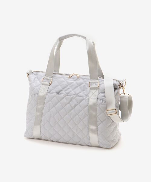 MAJESTIC LEGON(マジェスティックレゴン)の「キルティングトラベルボストン(ボストンバッグ・レディース・ピンク/アイボリー/ブラック/ライトグレー・MEDIUM)」の21枚目の写真