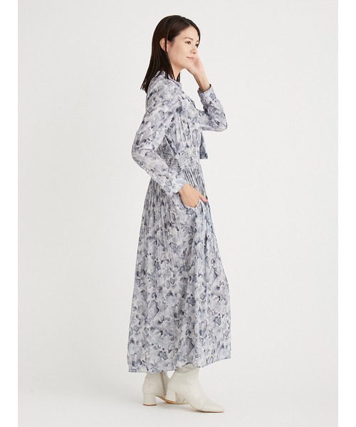 未使用級✨セルフォード 24年モデル ワンピース ボウタイ フラワー プリーツ CELFORD (セール40%OFF) / セルフォード ブラードフラワーボウタイ