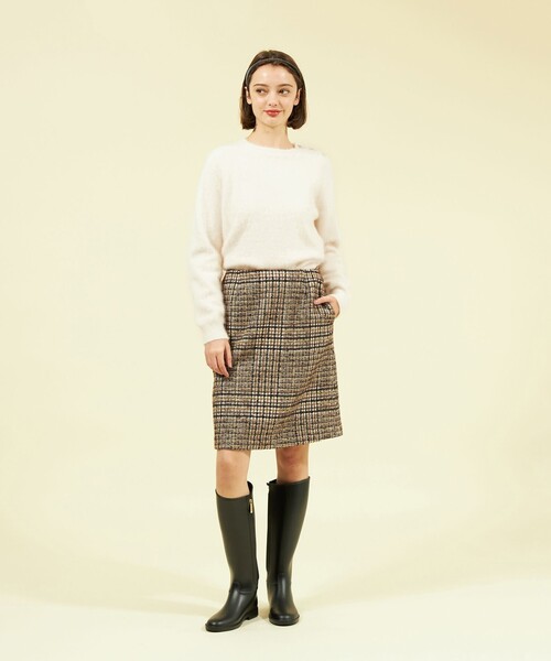 MACKINTOSH PHILOSOPHY（ﾏｯｷﾝﾄｯｼｭ ﾌｨﾛｿﾌｨｰ）の「ブークレースカート（スカート・レディース・ブラウン・36/38）」の2枚目の写真